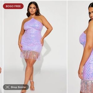 Fashion nova Vitamin Sea Sequin Mini Dress size 1x